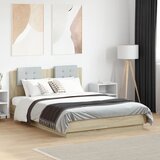Furnova Posteljni okvir z vzglavjem sonoma hrast 120x190 cm inž. les, (21943064) | Shoptok.si