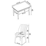 Hanah home arp - white, cappuccino whitecappuccino dining table & chairs set (5 pieces) | Eponuda.com