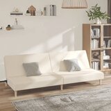 vidaXL kavč dvosed z ležiščem krem blago | Shoptok.si