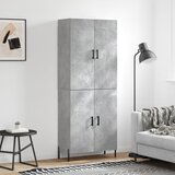 vidaXL Visoka komoda siva betona 69 5x34x180 cm od konstruiranog drva | shoptok.hr