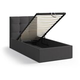 Micadoni antracitno siva oblazinjena postelja s prostorom za shranjevanje z letvenim dnom 90x200 cm phaedra – | Shoptok.si