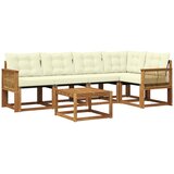 vidaXL Zunanja garnitura za sedenje z blazino 6 pcs Naravna in smetana, (5000273274) | Shoptok.si