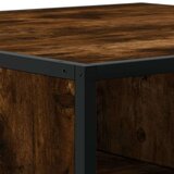 vidaXL Klubska mizica dimljeni hrast 80x80x30 cm inž. les in kovina | Shoptok.si