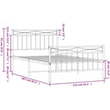  Metalni okvir kreveta uzglavlje i podnožje bijeli 107x203 cm | shoptok.hr