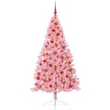 vidaXL Umjetna preddekorirana božićna jelka Roza 180 cm PVC | Shoptok.si