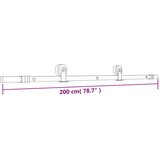  Klizna vrata Prirodna i crna 80 x 210 cm Čvrsta borovina | shoptok.hr