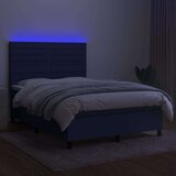  Box spring s madracem LED plavi 140x200 cm od tkanine | shoptok.hr