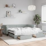  Dnevni krevet na razvlačenje svjetlosivi 100x200 cm baršunasti | shoptok.hr