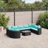 The Living Store Vrtna sedežna garnitura 10-delna z blazinami črn poli ratan - Vrtna Sedežna Garnitura, (21462128) | Shoptok.si