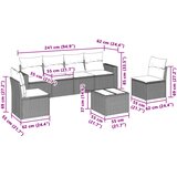 7-dijelni set vrtnih sofa svjetlosivi od poliratana | shoptok.hr