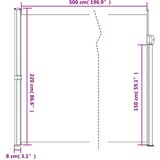  Zložljiva stranska tenda temno zelena 220x500 cm | Shoptok.si