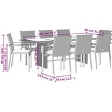 vidaXL 9-dijelni vrtni blagovaonski set s jastucima crni od poliratana | shoptok.hr