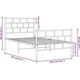Metalni okvir kreveta uzglavlje i podnožje crni 100x200 cm | shoptok.hr