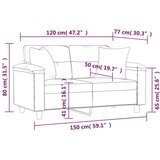  Dvosjed s ukrasnim jastucima sivi 120 cm od umjetne kože | shoptok.hr
