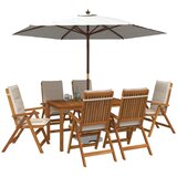  7-dijelni vrtni blagovaonski set Prirodna Čvrsto drvo akacije | shoptok.hr