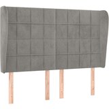 Uzglavlje s ušima svjetlosivo 147x23x118/128 cm baršunasto | shoptok.hr