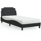 The Living Store Postelja z vzmetnico črna 100x200 cm umetno usnje - Postelja, (21611228) | Shoptok.si