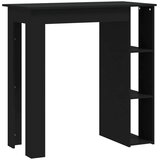 vidaXL Barska miza s polico črna 102x50x103,5 cm iverna plošča | Shoptok.si