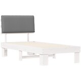  Krevetni okvir s tapiciranim uzglavljem Svijetlo siva Svjetlosiva 90 x 200 cm | Shoptok.si