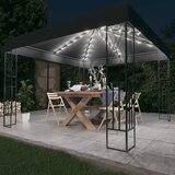  Sjenica s LED svjetlosnim trakama 3 x 3 m antracit od tkanine | shoptok.hr
