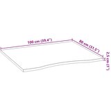 Ploča za radni stol tamnosmeđa 100x80x2,5 cm drveni pravokutni | shoptok.hr