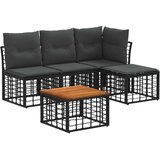  Zunanja garnitura za sedenje 5 pcs Črna in Temno siva Poliester, (5000271651) | Shoptok.si
