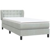 Box Spring krevet s madracem svijetlo sivi 80x210 cm baršun | shoptok.hr