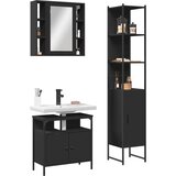 vidaXL 3-dijelni set kupaonskih ormarića crni od konstruiranog drva | shoptok.hr