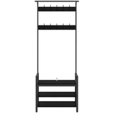  Vješalica za kapute s policom Crni hrast 75 x 34 x 184 cm | shoptok.hr