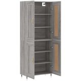 vidaXL Visoka komoda siva sonoma 69,5x34x180 cm inženirski les | Shoptok.si