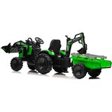 Beneo 11V TOP-WORKER - dječji električni traktor sa utovarivačem i prikolico - zeleni | Shoptok.si