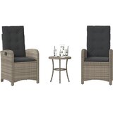  3-dijelni bistro set od poliratana s jastucima sivi | shoptok.hr