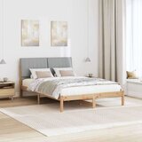  Okvir za krevet s uzglavljem Smeđa 135 x 190 cm tkanina | shoptok.hr