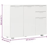  Komoda visoki sjaj bijela 107x35x80,5 cm | shoptok.hr