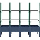  Vrtna sadilica s rešetkom plava siva 160 x 40 x 142,5 cm PP | Eponuda.com