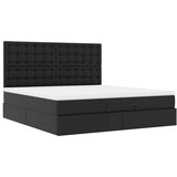 vidaXL otomanski okvir kreveta s madracima crni 200x200cm umjetna koža | shoptok.hr