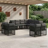  Set vanjskih sofa Crna i tamno siva Poliester | shoptok.hr