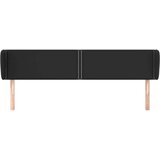  Vzglavje z ušesi črno 203x23x78/88 cm umetno usnje, (20735963) | Shoptok.si
