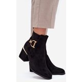 Boto Insulated women's ankle boots with a heel with gold elements black Ambrine | shoptok.hr