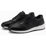 Ombre Men's eco leather sports sneakers shoes - black Cijene