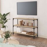vidaXL Knjižna omara sonoma hrast 100x33x70,5 cm inž. les in jeklo | Shoptok.si