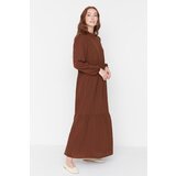 Trendyol Brown Crinkle Dress | Shoptok.si
