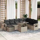 vidaXL 9-dijelni set vrtnih sofa od poliratana s jastucima svjetlosivi | shoptok.hr