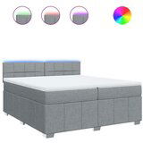 vidaXL Box spring postelja z vzmetnico svetlo siva 200x200 cm blago | Shoptok.si