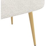  Oblikovana klupa s naslonjačem Krem 110 x 60 x 76 cm Bouclé | Eponuda.com