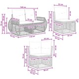  Sjedeća garnitura za vrt 11 kom. Crna i krem-bijela poliratan 70 x 62 x 70 cm | Shoptok.si