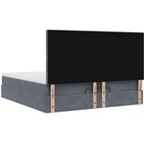 vidaXL Otomanski posteljni okvir z vzmetnicami siv 200x200cm žamet | Shoptok.si