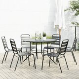  Set složivih vrtnih stolica 7 kom antracit čelik obložen prahom | shoptok.hr