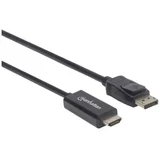 Manhattan DisplayPort / HDMI priključni kabel 1.8 m 153201 crna [1x muški konektor displayport - 1x muški konektor HDMI]