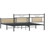 vidaXL Kovinski posteljni okvir brez vzmetnice sonoma hrast 180x200 cm | Shoptok.si